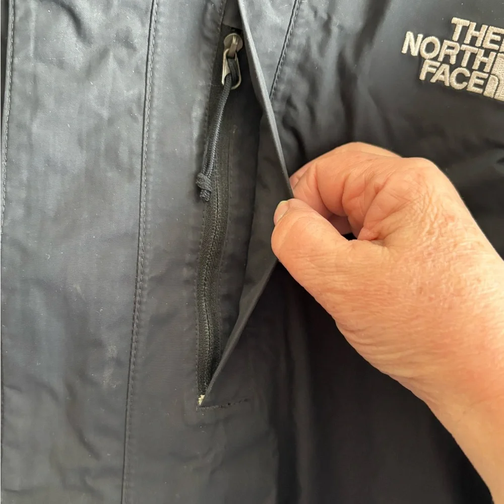 The North Face Hyvent Jacket Mens Size XL Windbreaker Black Full Zip Hooded